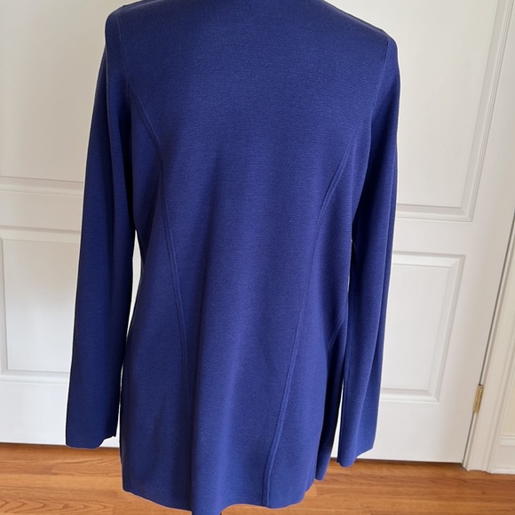 Eileen Fischer silk and organic cotton cardigan in soft purple - Picture 5 of 10